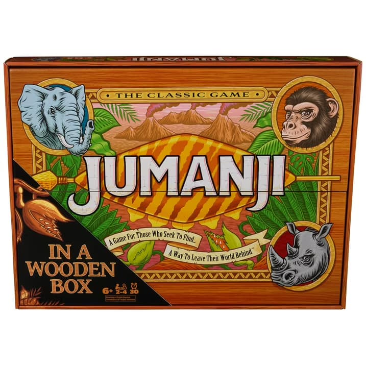 Jumanji El Juego, Edición Caja de Madera Real del Clásico Juego de Mesa de Aventura Spin Master Games