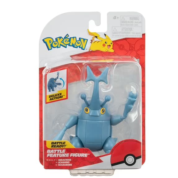 Figura de Batalla Pokémon Heracross (11.4 cm) con Ataque de Cuerno