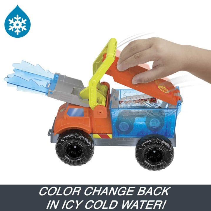 Set de Juego Hot Wheels Monster Trucks Arena Smashers Color Shifters Rescate 5-Alarm, Juguete de Choques